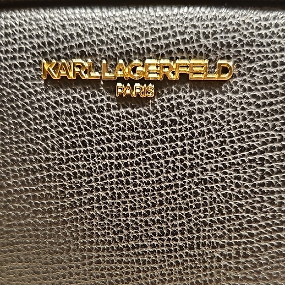 Karl Lagerfeld Black Textured Leather Bag - Picture 2 of 10